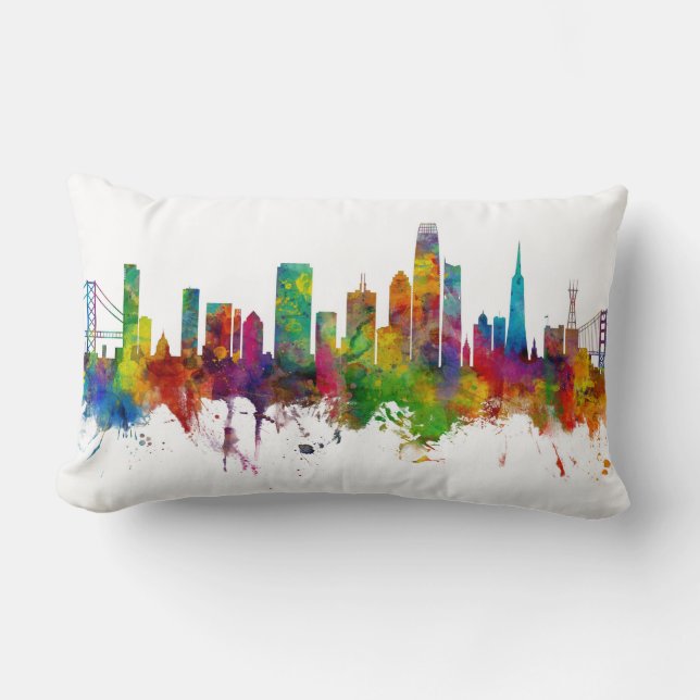 San Francisco California Skyline Lumbar Cushion (Front)