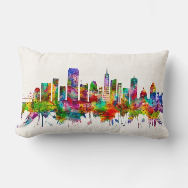 San Francisco California Skyline Lumbar Cushion (Front)