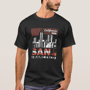 San Francisco California Skyline Retro UrbanDesign T-Shirt