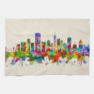 San Francisco California Skyline Tea Towel