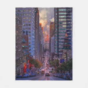 San Francisco California Street Skyline Glitter  Fleece Blanket