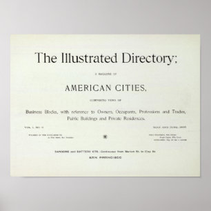 San Francisco California Title Page Poster