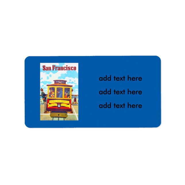 San Francisco California Trolley Car Golden Gate Label (Front)