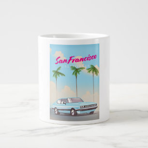 San Francisco California Tropical travel poster Large Coffee Mug