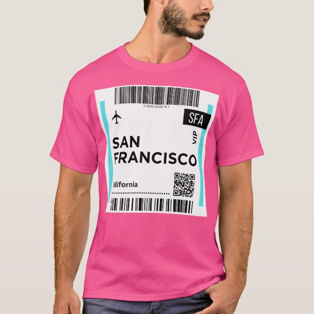 San Francisco California Usa Joseboarding Pass T-Shirt (Front)