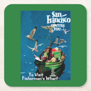 San Francisco, CaliforniaFisherman's Wharf Square Paper Coaster