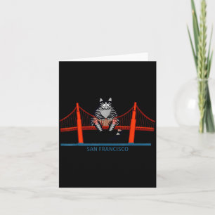 San Francisco Cat Golden Gate Bridge Funny Book Card