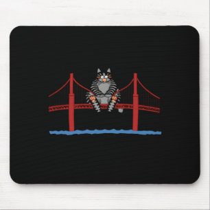 San Francisco Cat Golden Gate Bridge Kitten Lover Mouse Mat