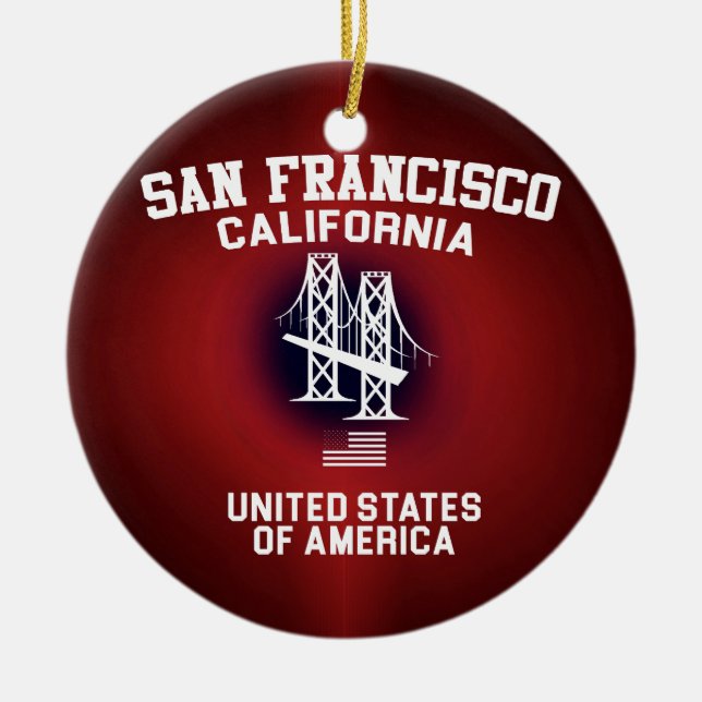 San Francisco Ceramic Tree Decoration (Front)