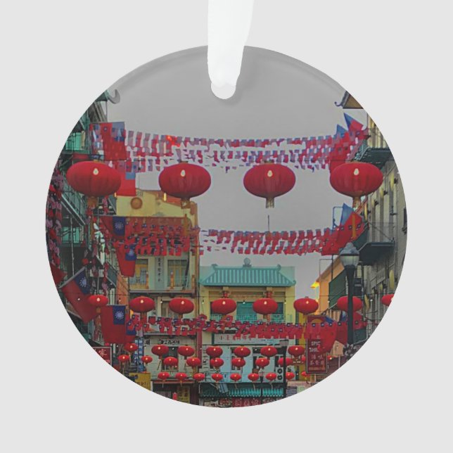 San Francisco Chinatown Lanterns #4 Ornament  (Front)