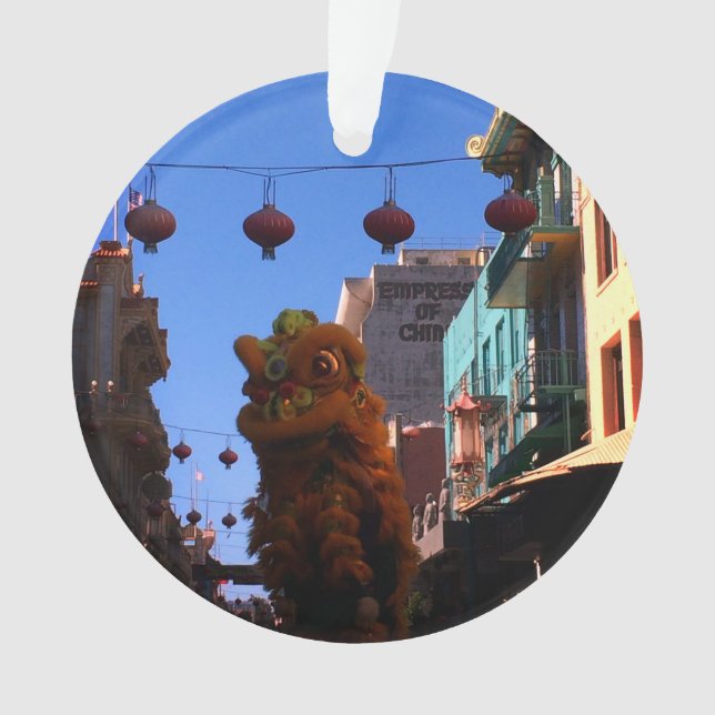 San Francisco Chinatown Lion Dance Ornament (Front)
