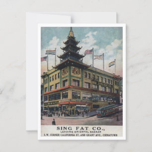 San Francisco Chinatown Sing Fat Oriental Bazaar Postcard