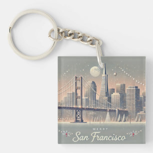 San Francisco Christmas Card   Golden Gate Bridge Key Ring