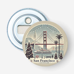 San Francisco Christmas - Golden Gate Bridge Bottle Opener