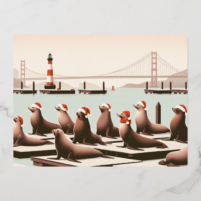 San Francisco Christmas Postcard | Golden Gate (Front)