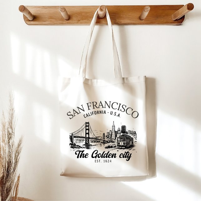 San Francisco City Golden Gate Landscape Tote Bag (Creator Uploaded)
