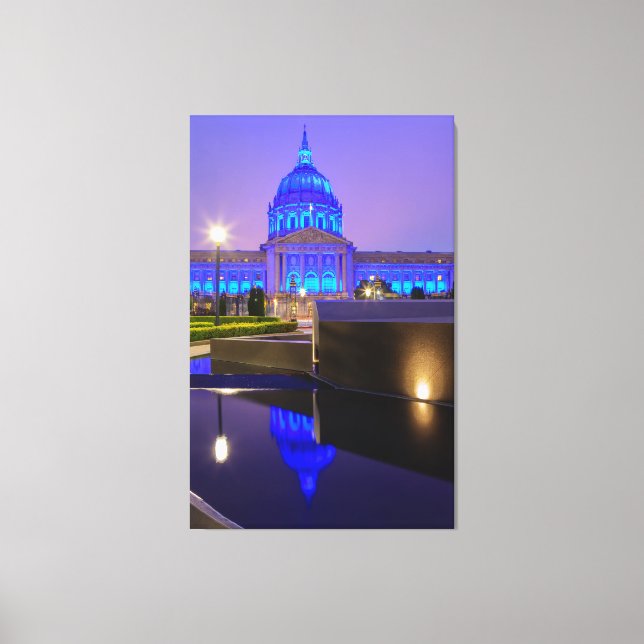 San Francisco City Hall in Bright Blue Light  Canvas Print (Front)