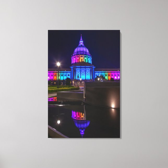 San Francisco City Hall in Rainbow Light Canvas Print (Front)