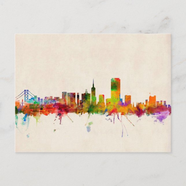 San Francisco City Skyline Postcard (Front)