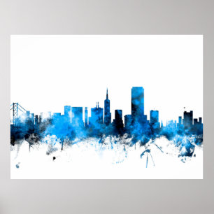 San Francisco City Skyline Poster