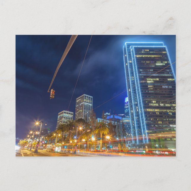 San Francisco Cityscape at Nighttime Postcard (Front)