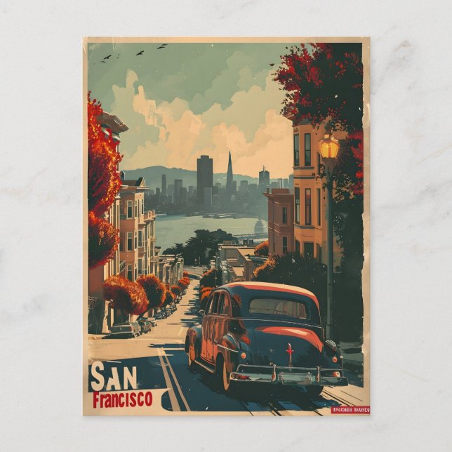 San Francisco Coastal Nostalgia Vintage Postcard (Front)