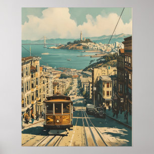 San Francisco: Coastal Nostalgia Vintage Postcard Poster