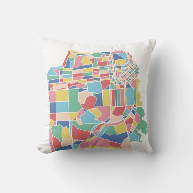 San Francisco Color City Map Cushion (Front)