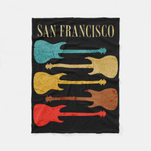 San Francisco Concert Rock Music Festival Guitars Fleece Blanket