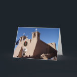 San Francisco de Asis Mission Church at Christmas Holiday Card<br><div class="desc">The picturesque mission in Taos dressed for Christmas</div>
