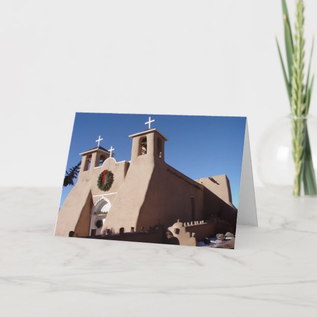 San Francisco de Asis Mission Church at Christmas Holiday Card (Front)