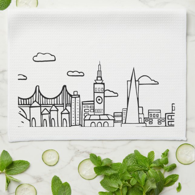 San Francisco Dishtowel Tea Towel (Folded)