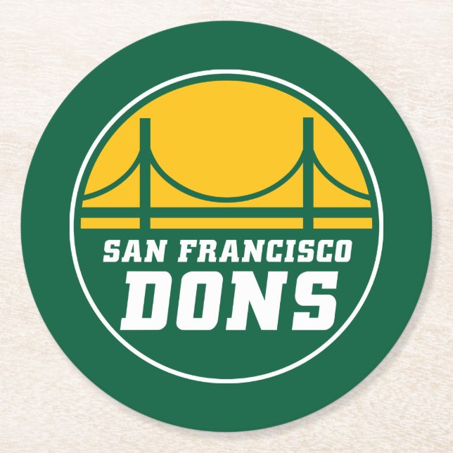 San Francisco Dons Round Paper Coaster (Front)