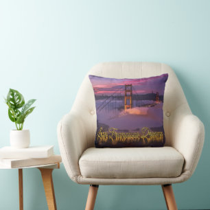 "San Francisco Dreams" Golden Gate Bridge Sunset  Cushion