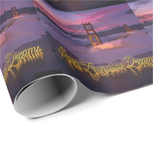 "San Francisco Dreams" Golden Gate Bridge Sunset Wrapping Paper