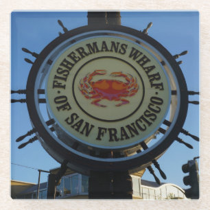 San Francisco Fishermans Wharf Glass Coaster