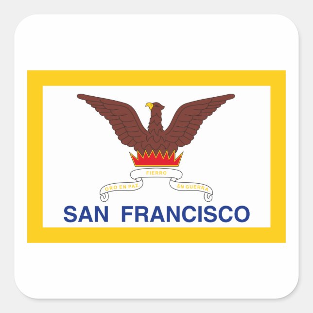 San Francisco Flag Square Sticker (Front)