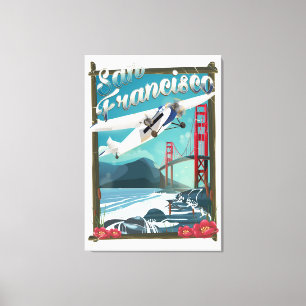 San Francisco Flight travel poster Canvas Print