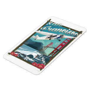 San Francisco Flight travel poster Magnet
