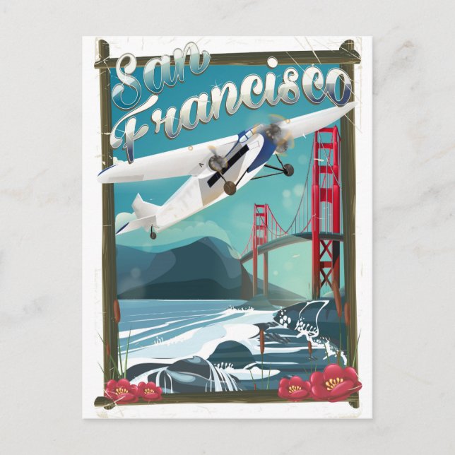 San Francisco Flight travel poster Postcard (Front)