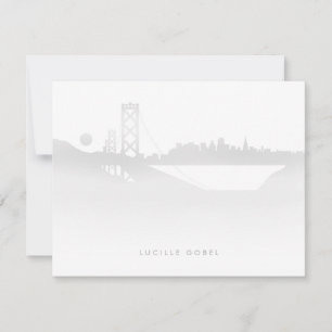 San Francisco Fog Modern Personalized Stationery Card