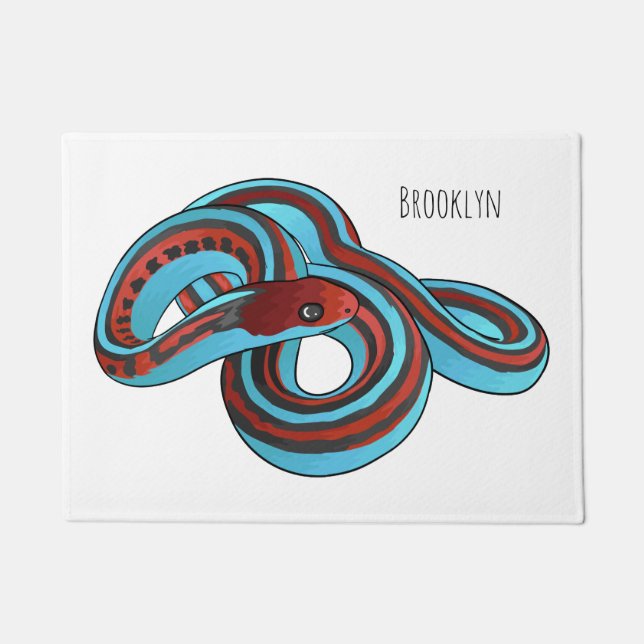 San Francisco garter snake cartoon illustration  Doormat (Front)