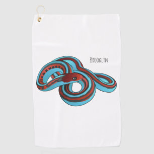 San Francisco garter snake cartoon illustration Golf Towel