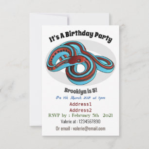 San Francisco garter snake cartoon illustration Invitation