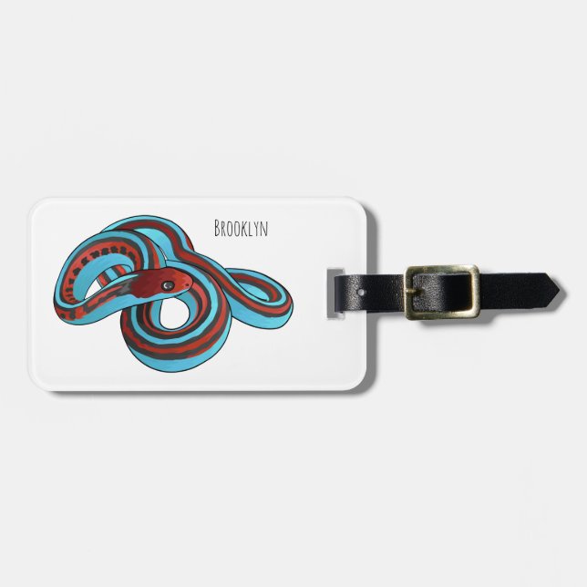 San Francisco garter snake cartoon illustration  Luggage Tag (Front Horizontal)