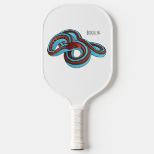 San Francisco garter snake cartoon illustration Pickleball Paddle