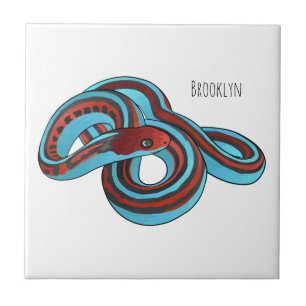 San Francisco garter snake cartoon illustration Tile