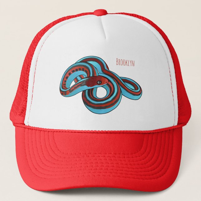 San Francisco garter snake cartoon illustration  Trucker Hat (Front)