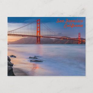 San Francisco Golden Gate Bridge at sunset Postcard