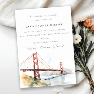 San Francisco Golden Gate Bridge Baby Shower Invitation